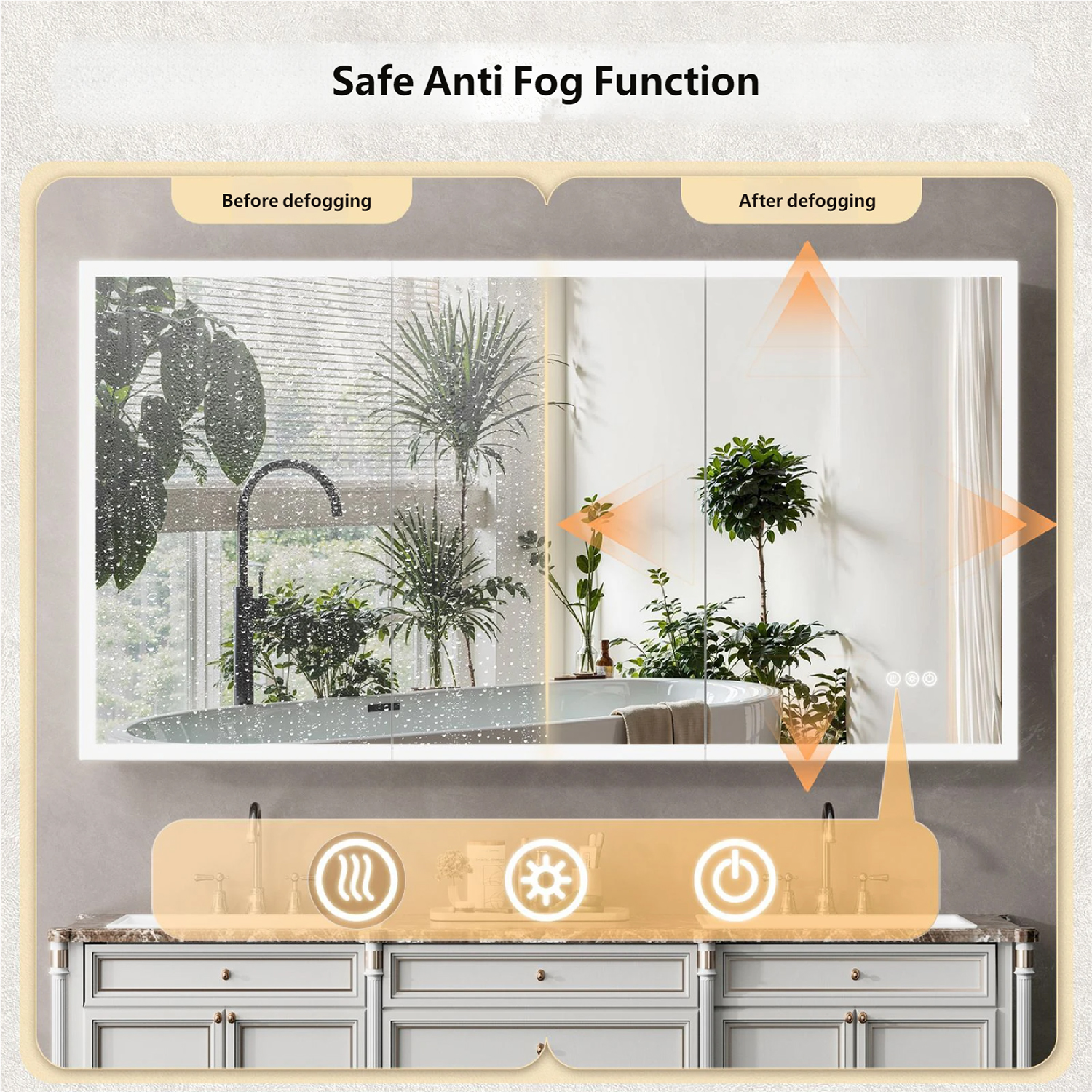 Smart Bathroom Vanity Mirror Cabinet with Storage Rack