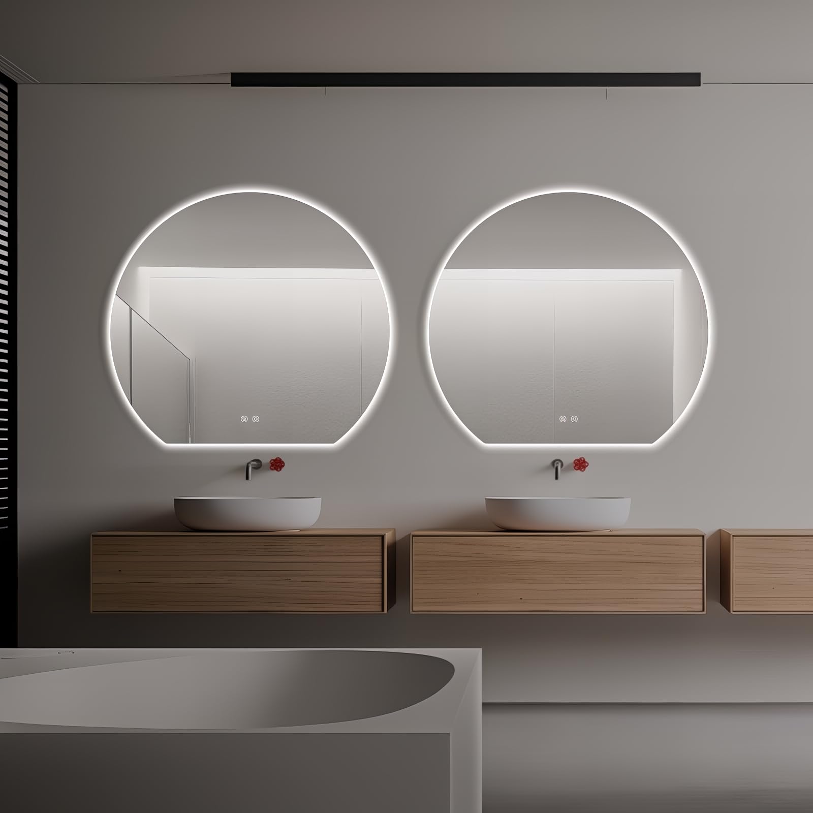 Half Moon Smart Makeup Mirror for Bathroom
