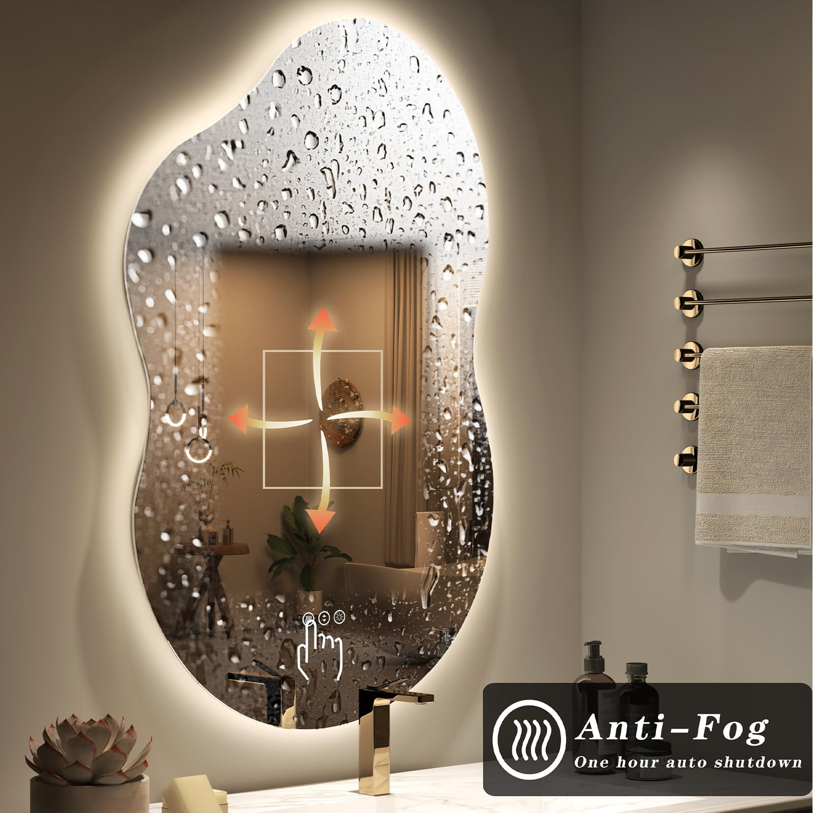 Cutom Irregular Cloud Shape LED Lighted Vanity Mirror for Makeup