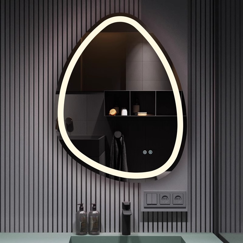 Irregular Droplet Shaped Smart Bathroom Vanity Glass Mirror