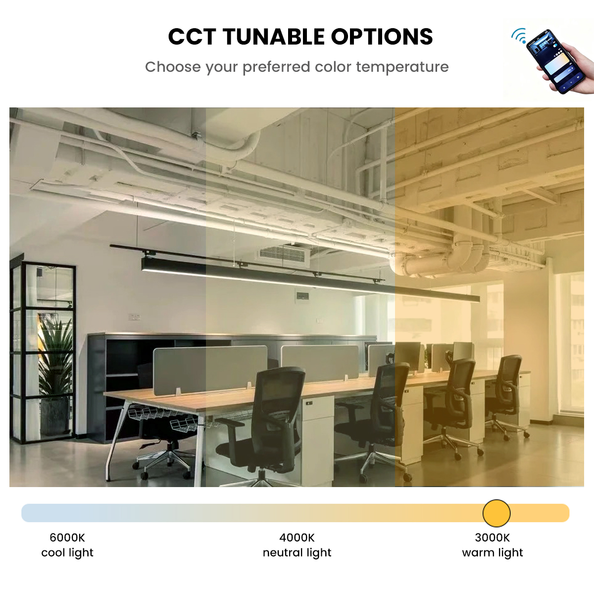 Aluminium Suspended LED Linear Pendant Light with Lens Design for Café Restaurant