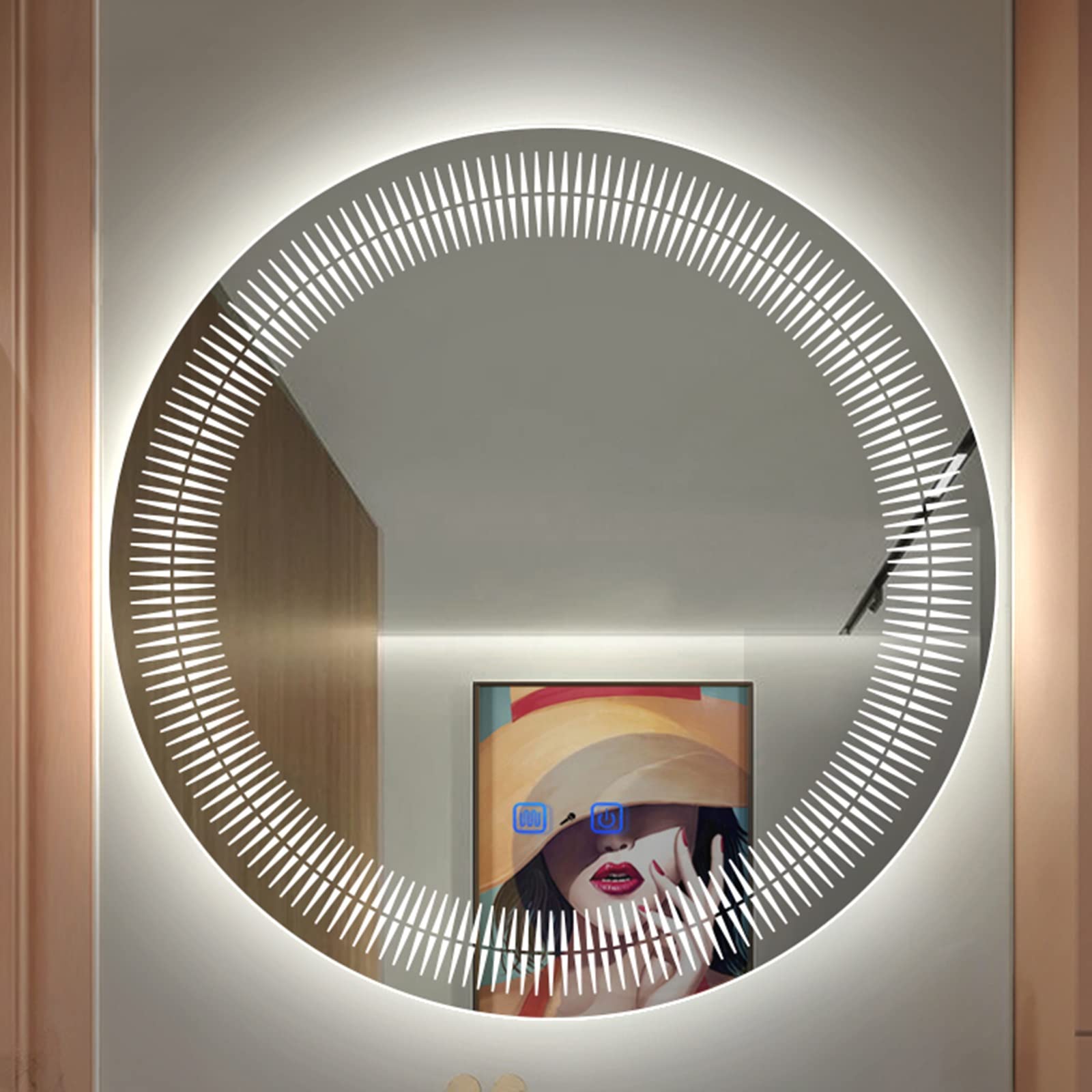 Round Bathroom Makeup Mirror for Hotel Restaurant Decoration