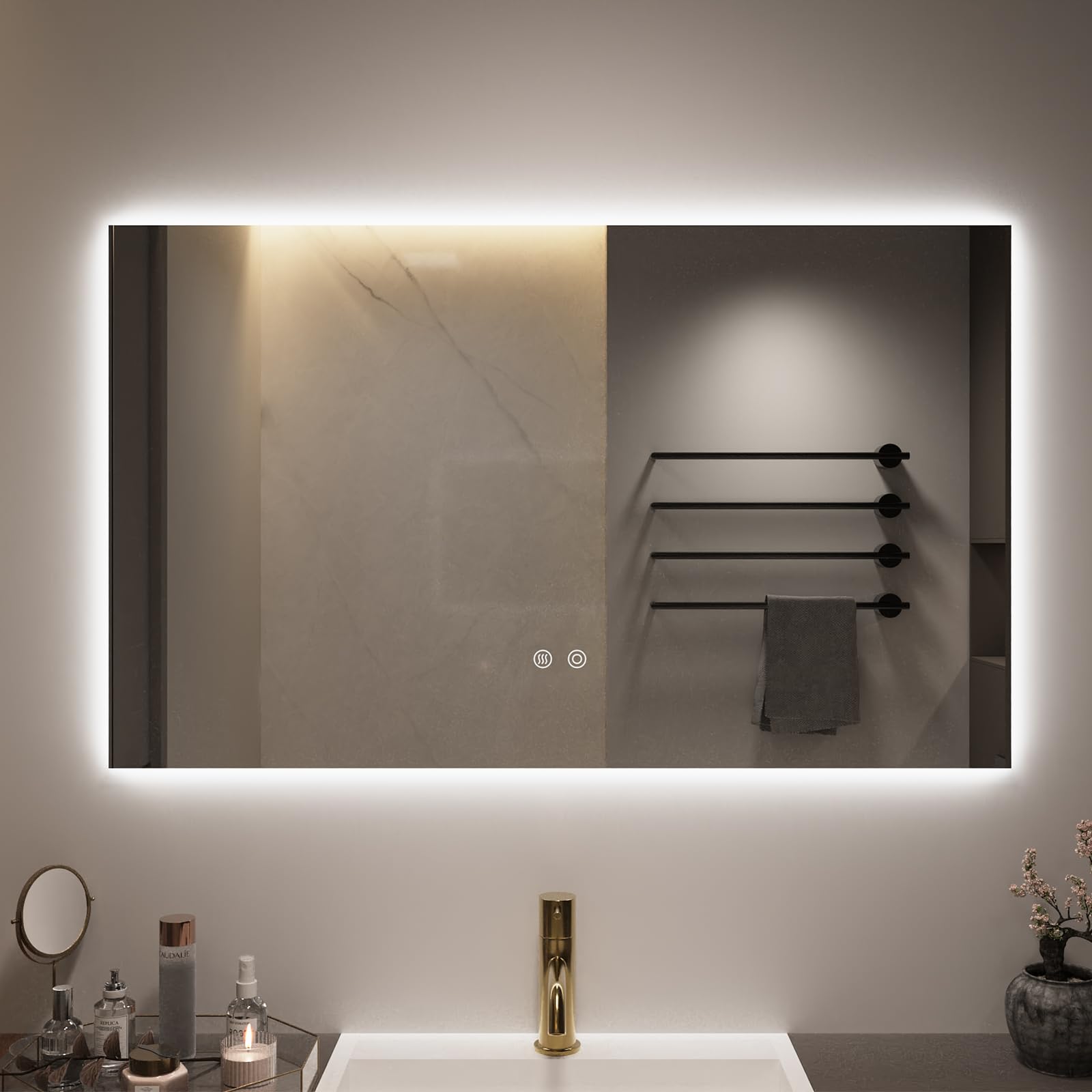 Smart Multi-functional Rectangle Bathroom Makeup Mirrors