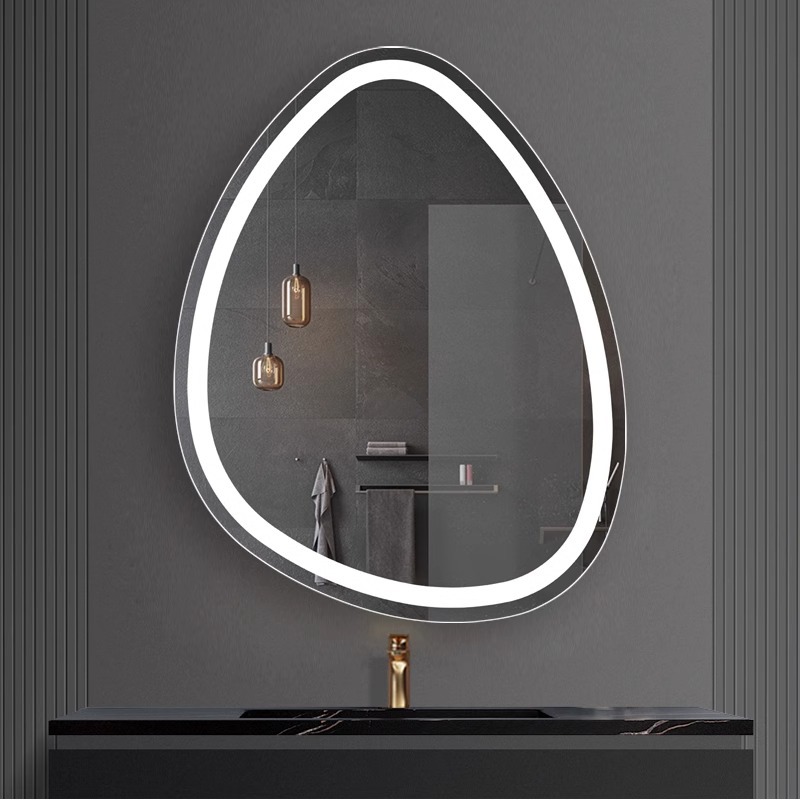 Irregular Droplet Shaped Smart Bathroom Vanity Glass Mirror