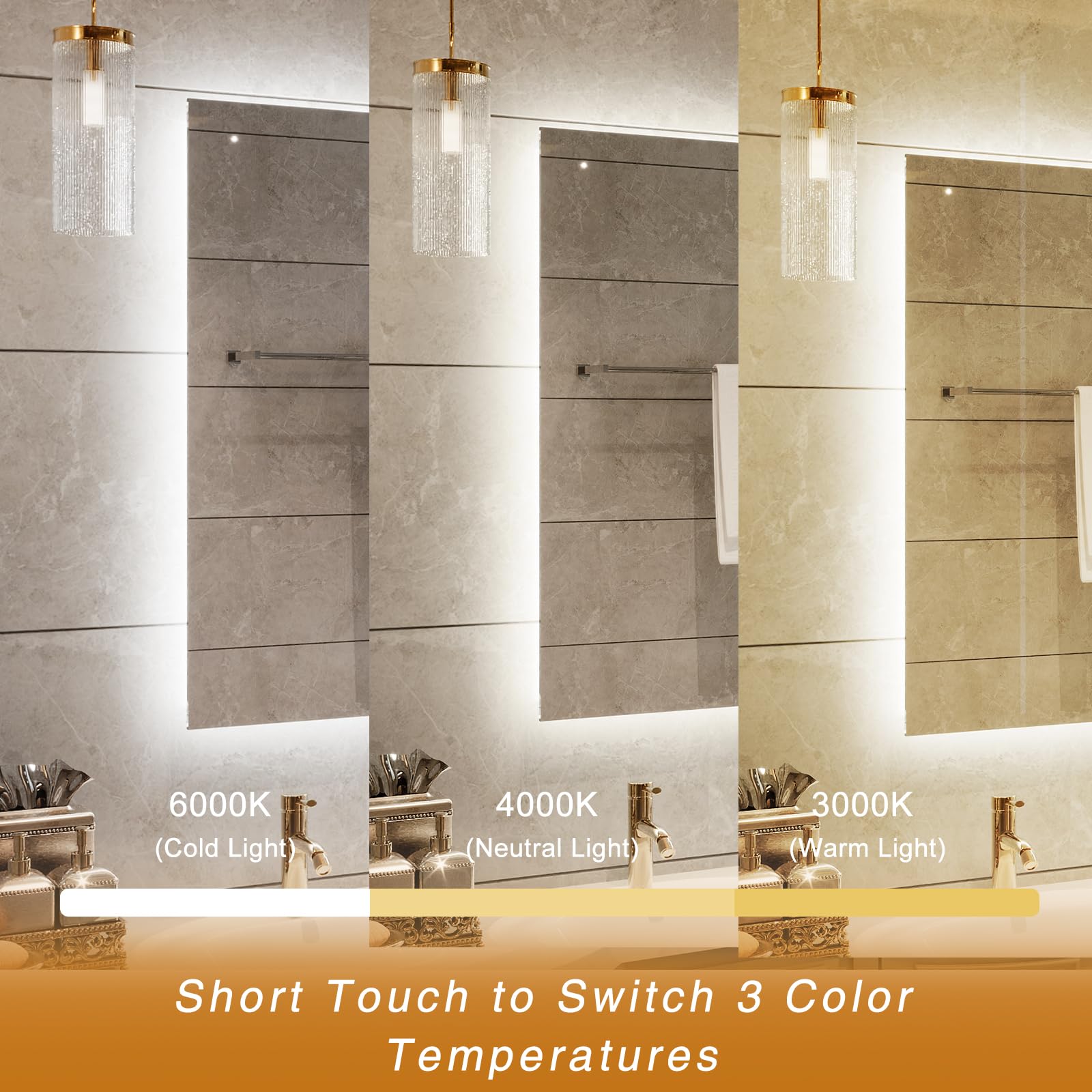 Smart Multi-functional Rectangle Bathroom Makeup Mirrors