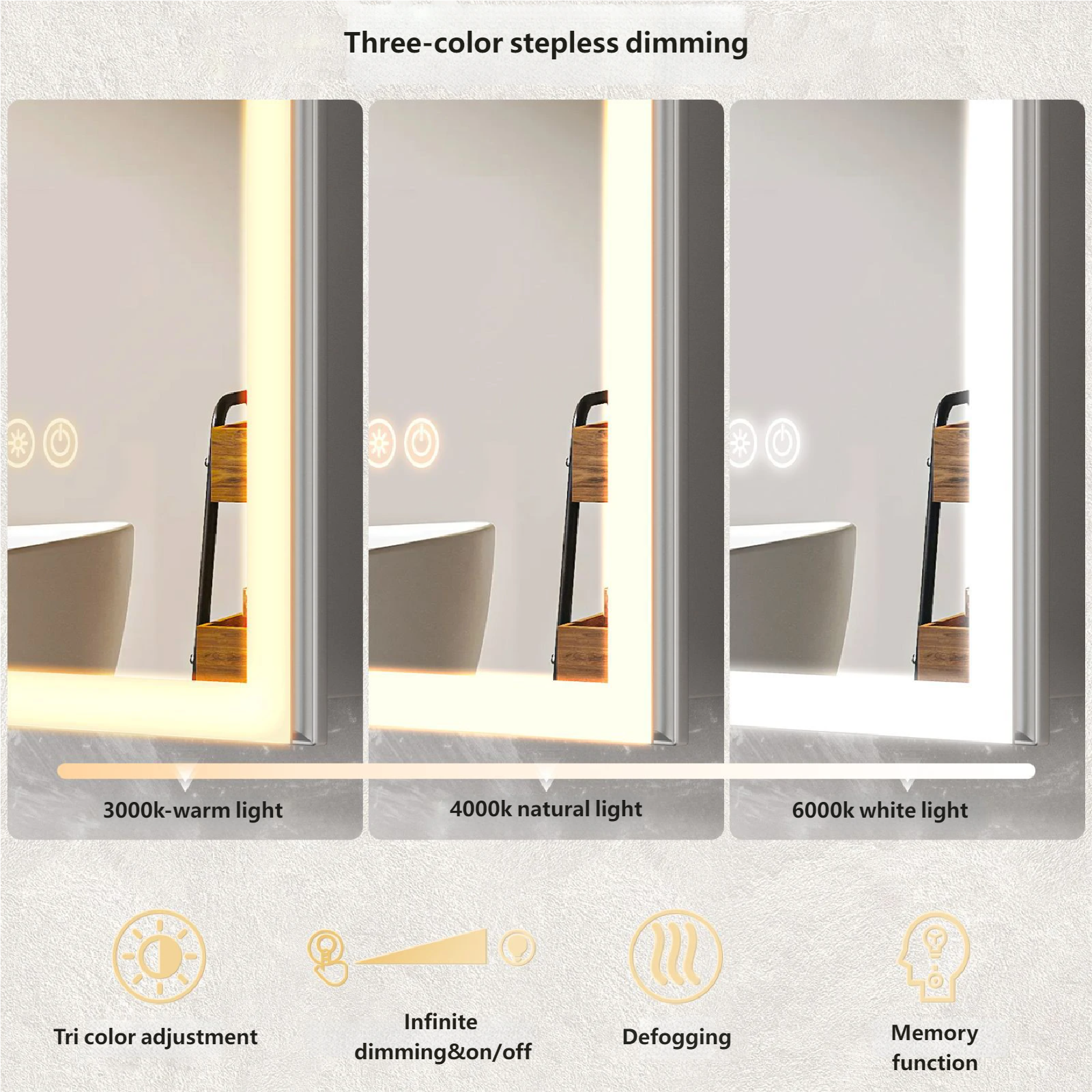 Smart Bathroom Vanity Mirror Cabinet with Storage Rack