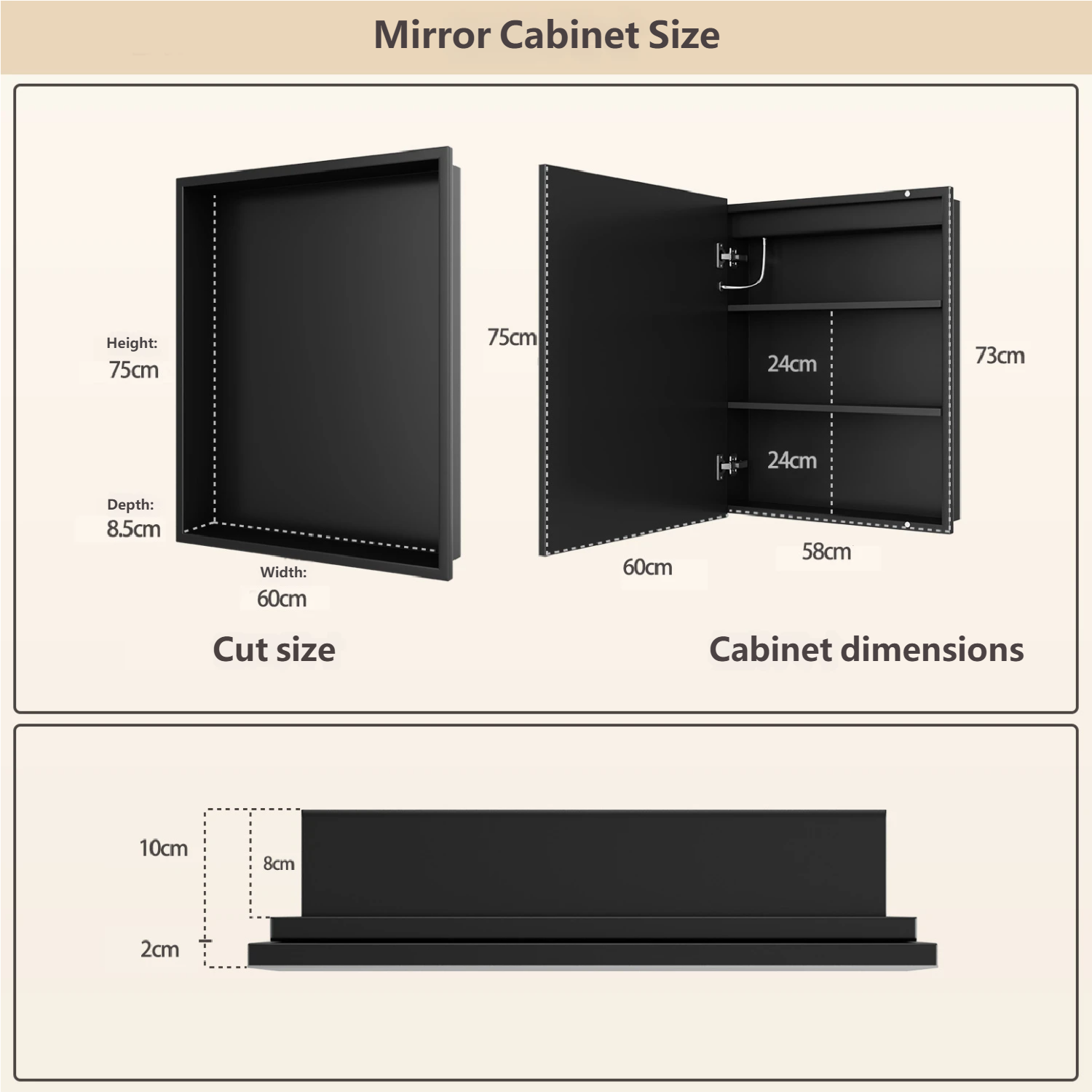 Custom Medicine Storage Cabinet with Mirror Dimmable Lighting for Home Use
