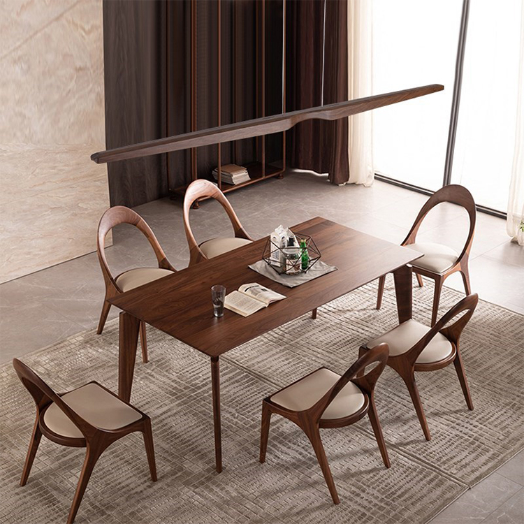 Vintage LED Dark Walnut Wood Chandelier Pendant Light for Dinning Table