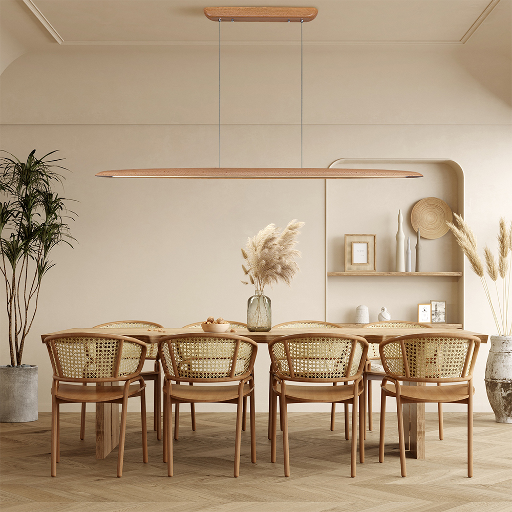 Decorative LED Solid Wood Home Suspension Lamp for Kitchen Island