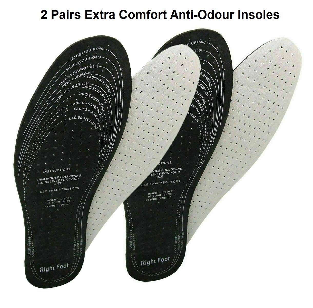 2 Pairs Anti Odor Insoles 