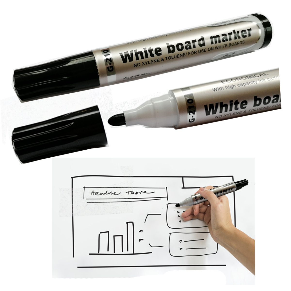 12 Whiteboard Dry Wipe Marker
