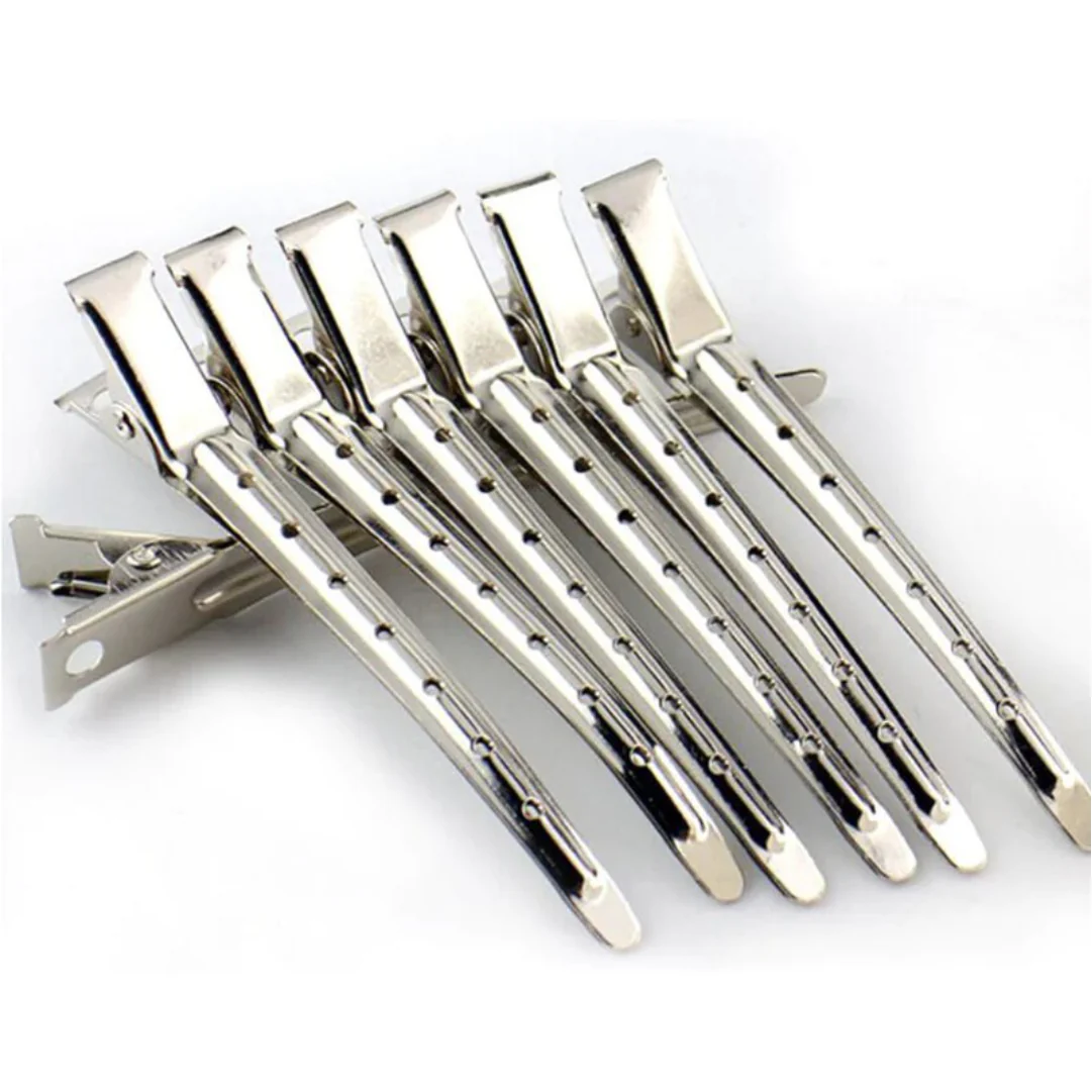 12 Hair Sectioning Clips Silver