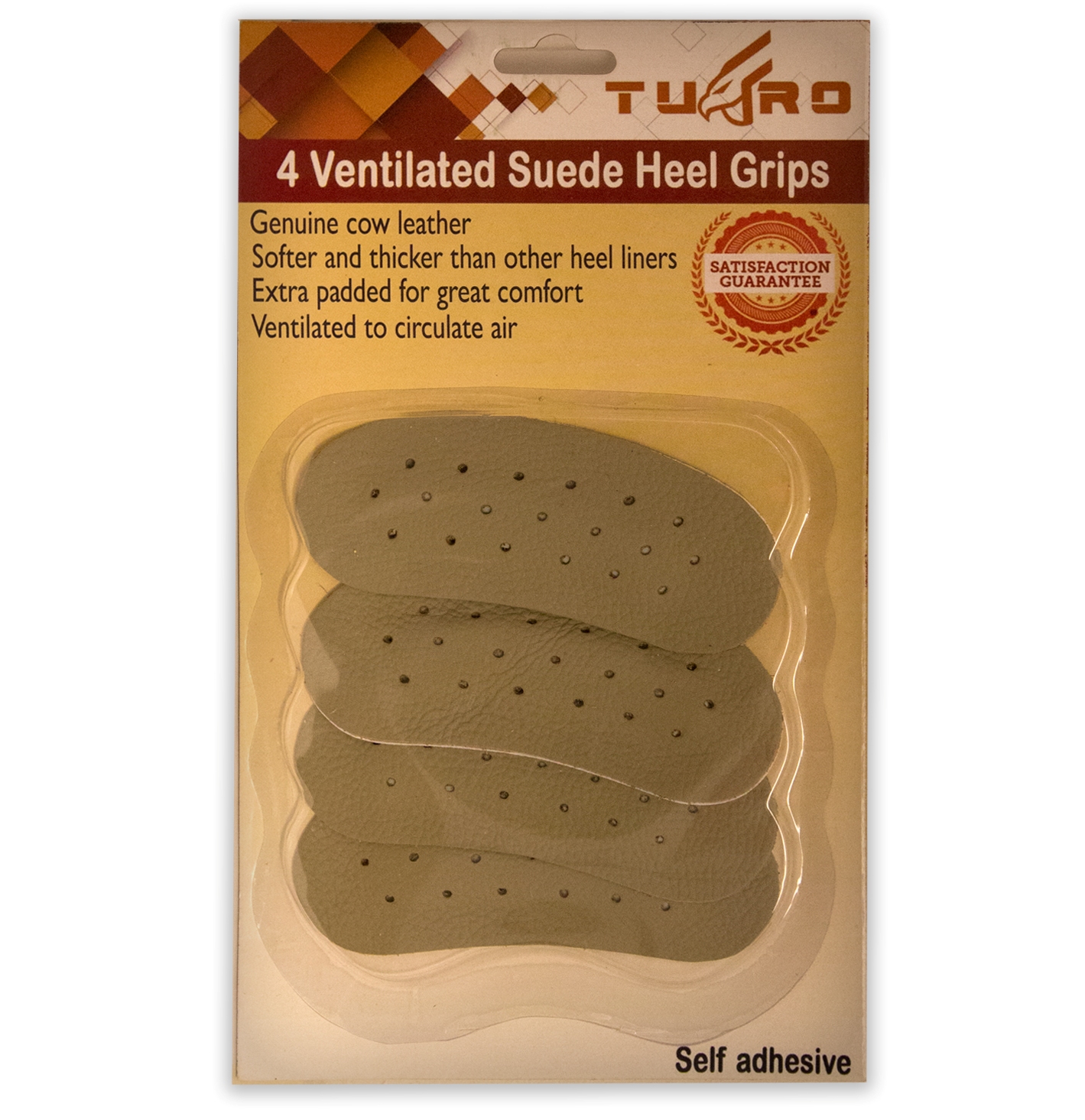 2 Pair Suede Heel Grip Beige