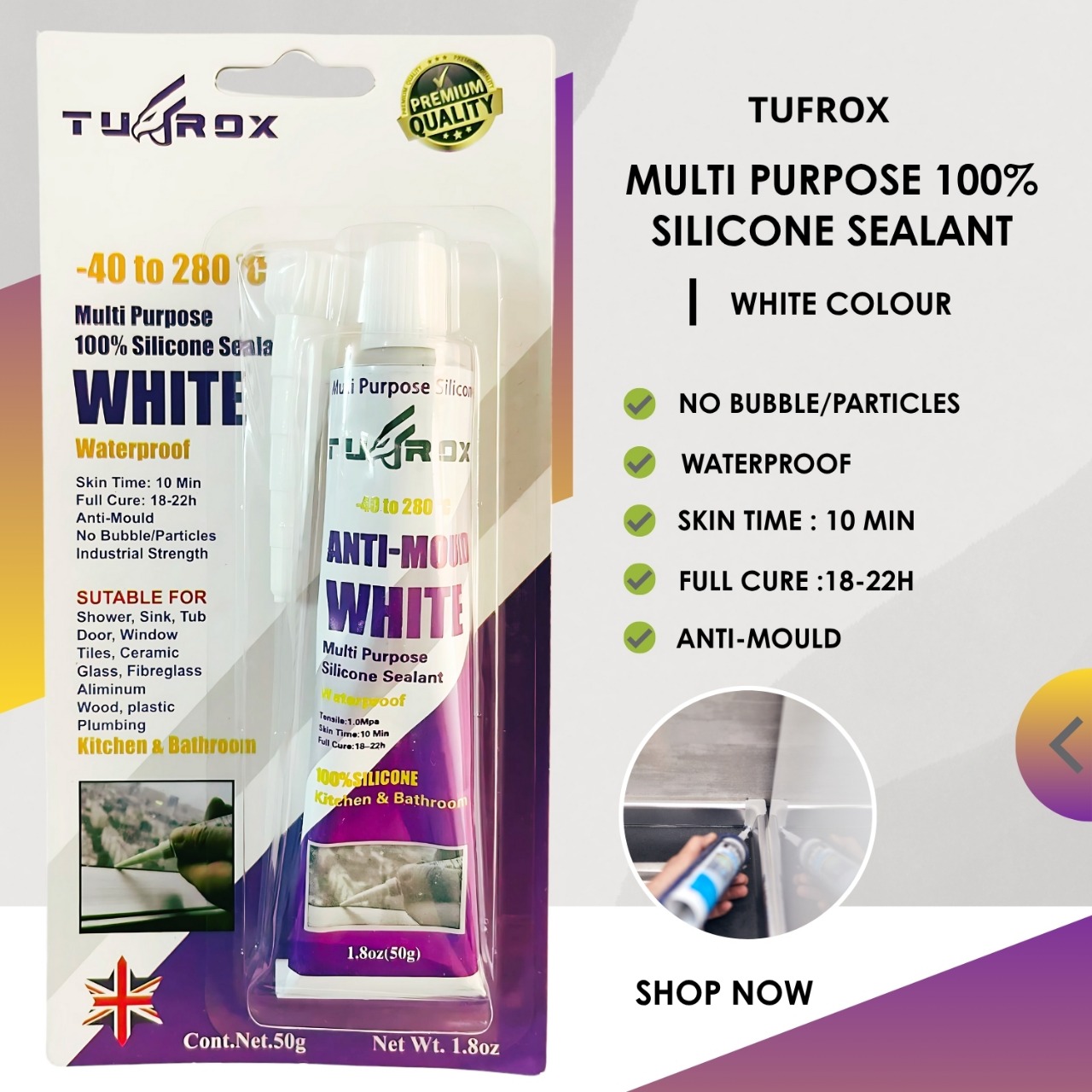 50g Silicone Sealant White