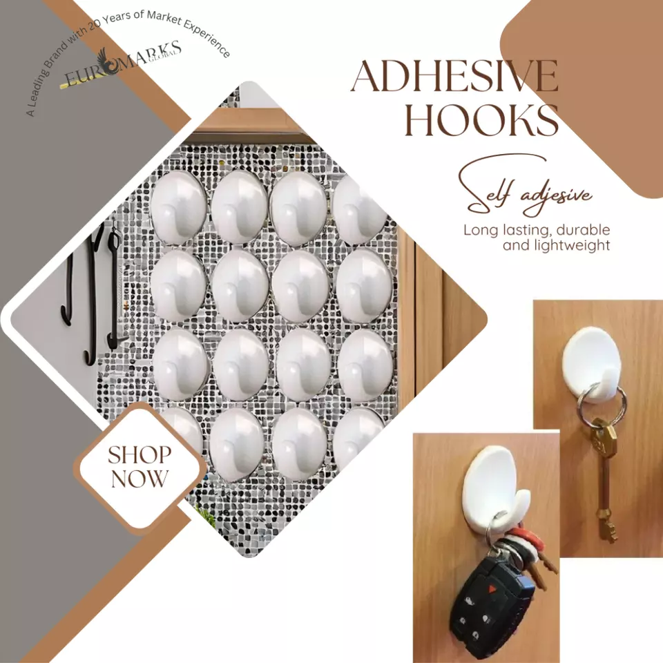 16 Self Adhesive Hooks