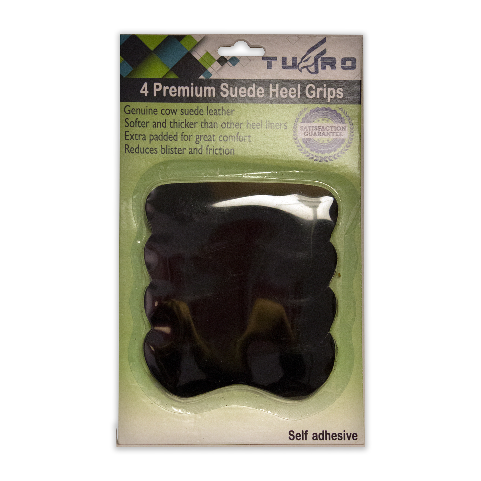 2 Pair Suede Heel Grip Black