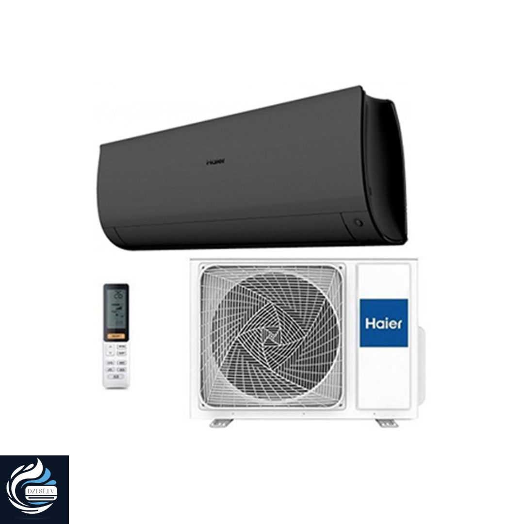 Haier FLEXIS, melns premium gaiss / gaiss siltumsūknis ar kondicioniera funkciju, 4.2kW, paredzēts 30-50m2