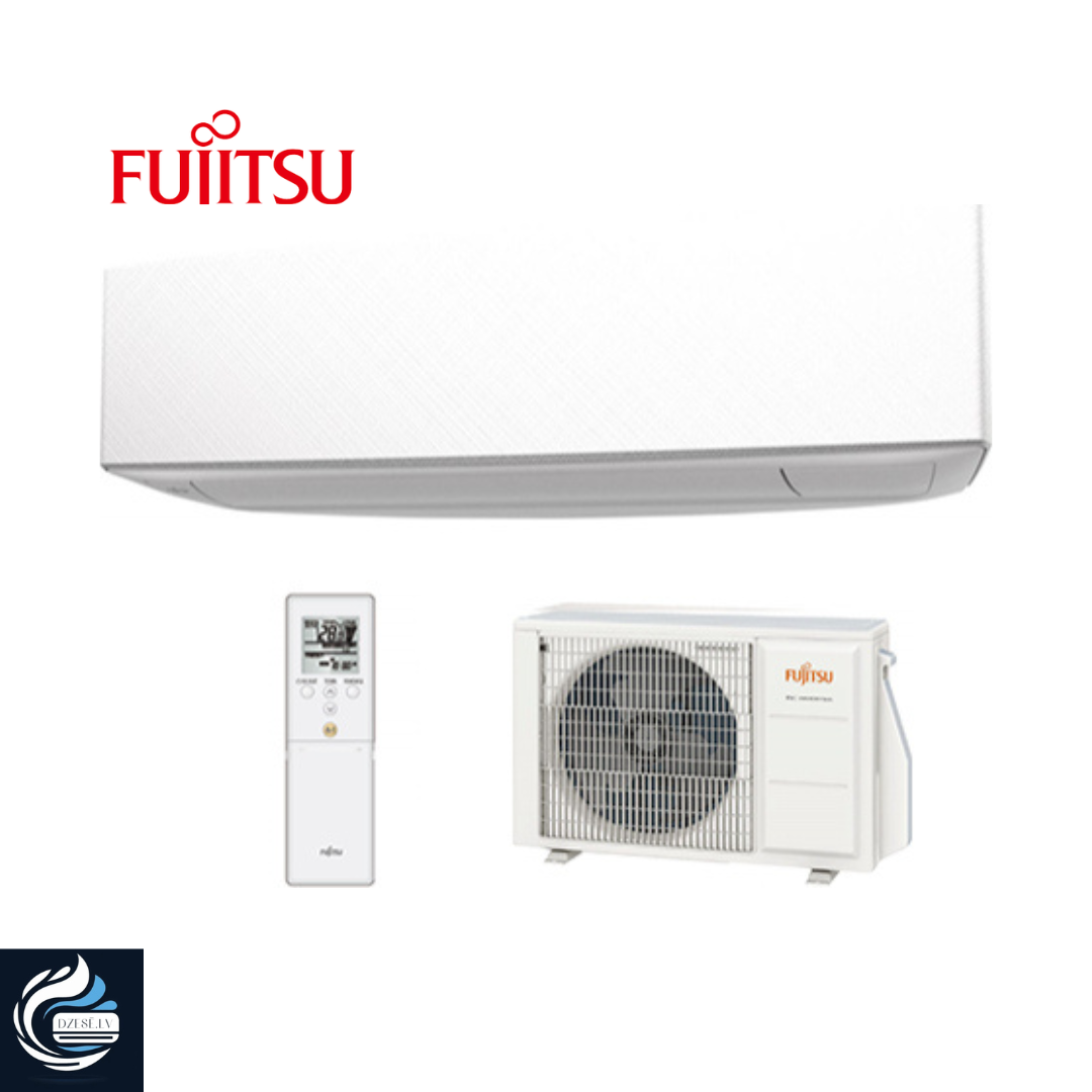 Fujitsu KE balts dizaina sērijas gaiss / gaiss siltumsūknis ar kondicioniera funkciju, 2.0kW, paredzēts 10-25m2