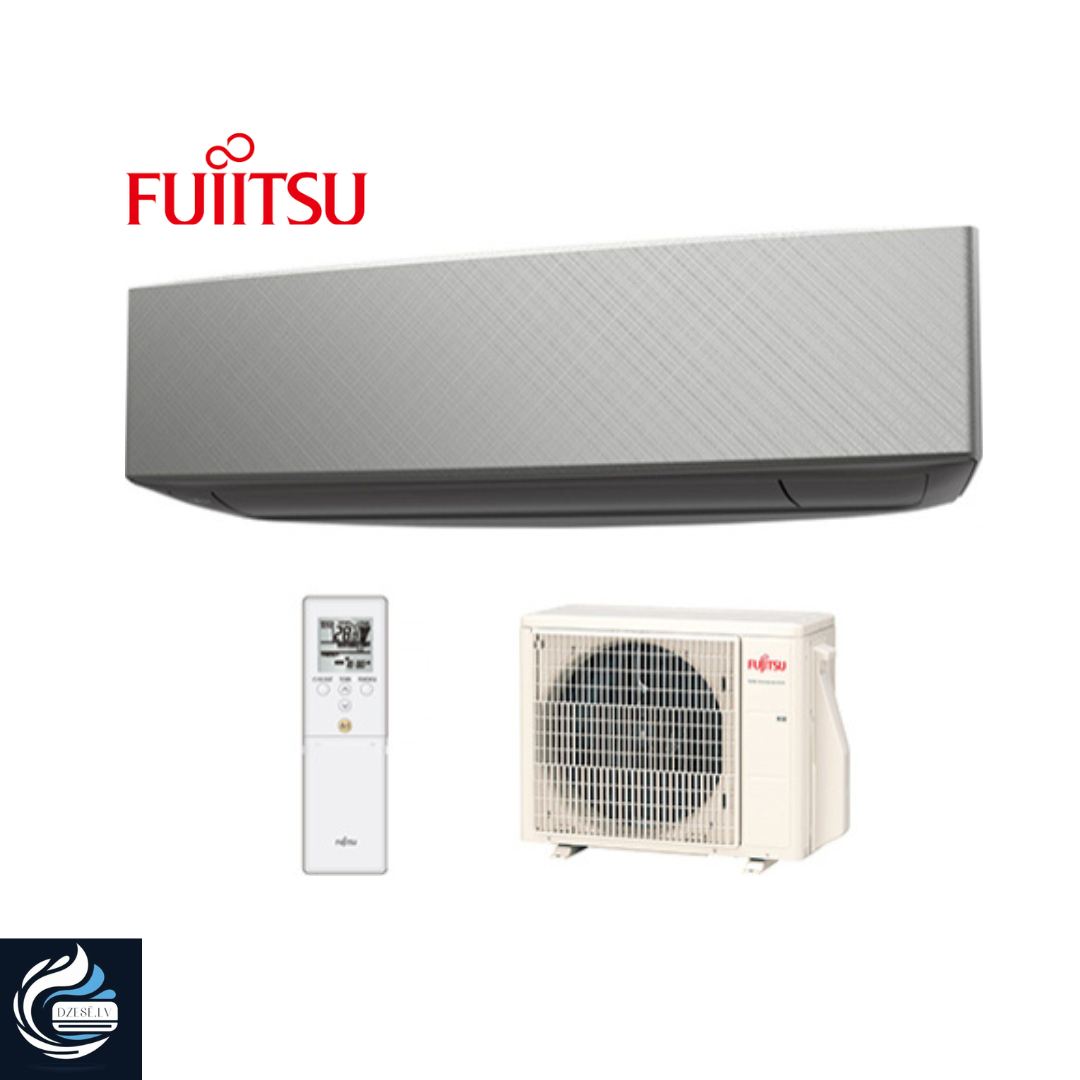 Fujitsu KE pelēks dizaina sērijas gaiss / gaiss siltumsūknis ar kondicioniera funkciju, 3.5kW, paredzēts 20-40m2