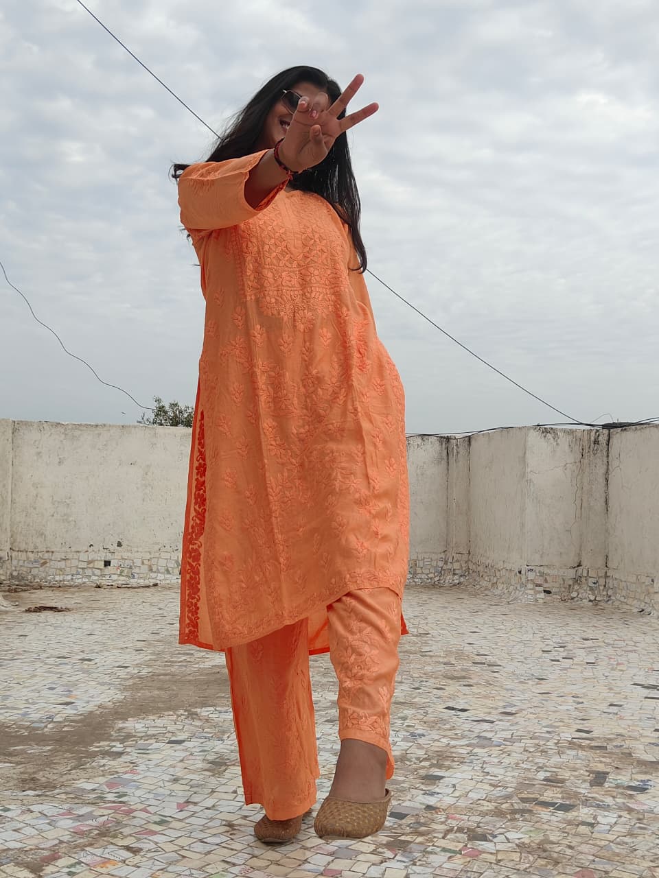 Chanderi Silk Plazo Set 