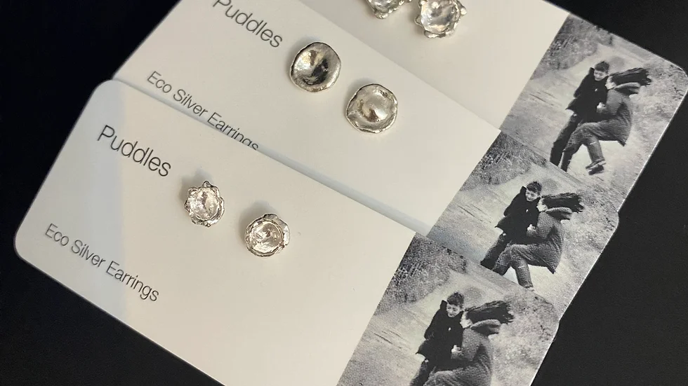 Puddles.  Eco Sterling Silver Earrings