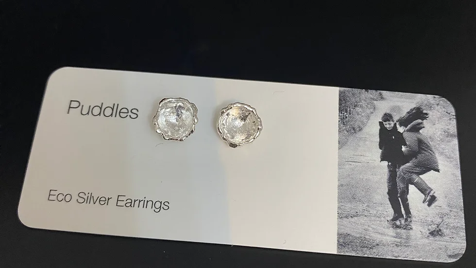 Puddles.  Eco Sterling Silver Earrings