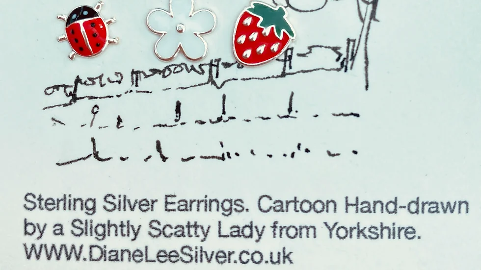 Happy Garden Silver Stud Earrings Cartoon Earrings choose design
