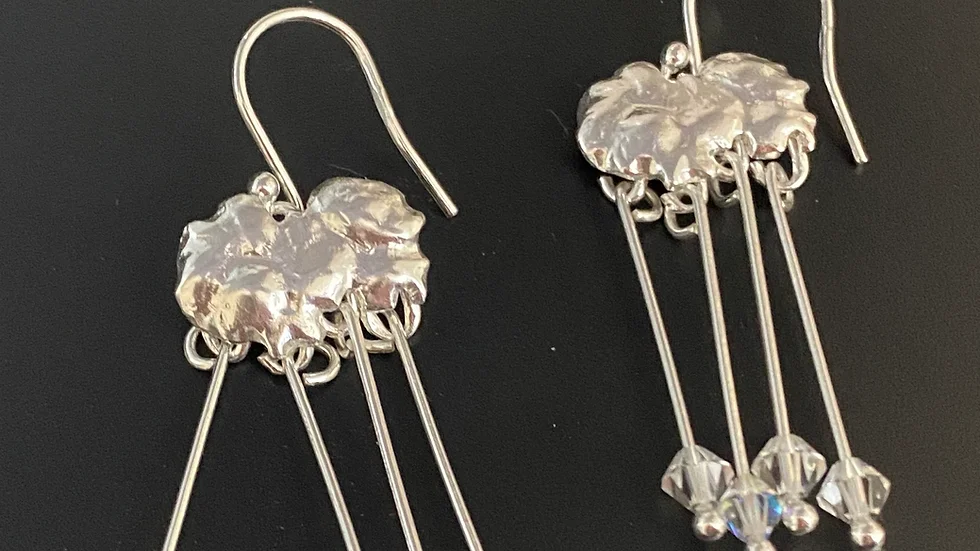 Cloud Raindrop British Weather Earrings © - Sterling Silver (Eco Silver)