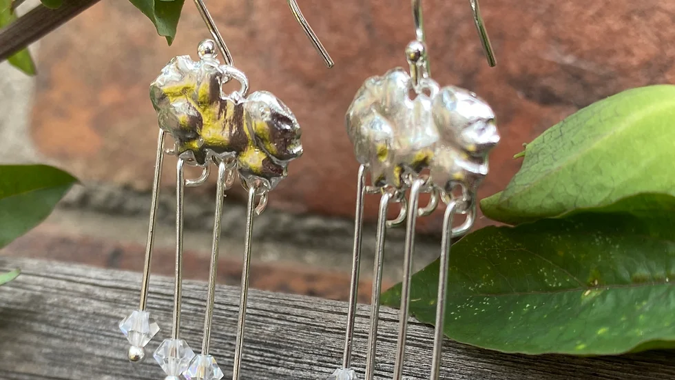 Cloud Raindrop British Weather Earrings © - Sterling Silver (Eco Silver)