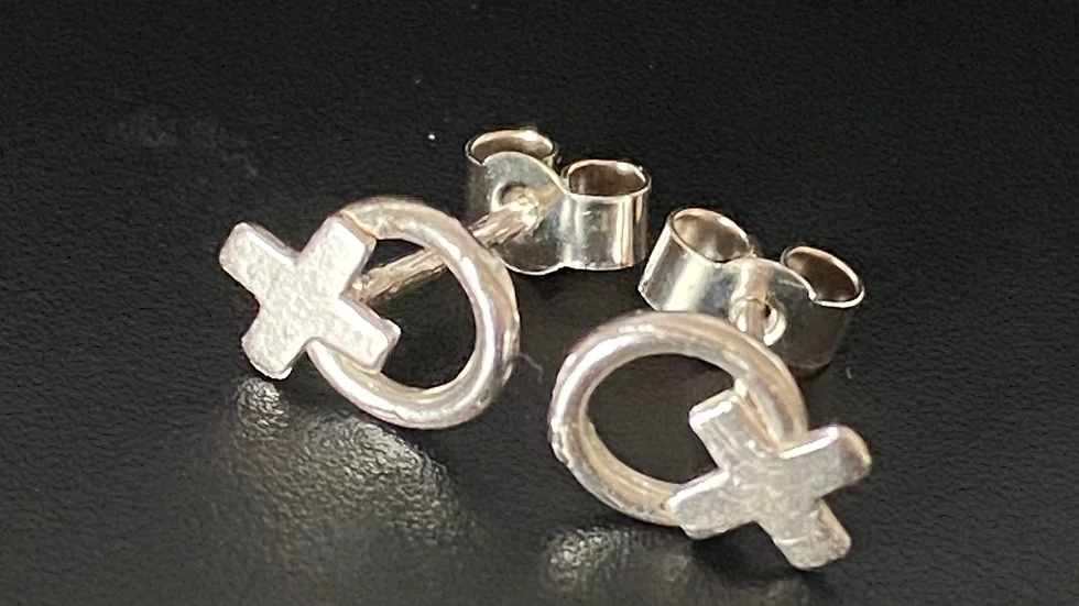 A Hug and a Kiss Sterling Silver Stud Earrings