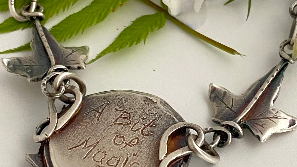 Hedgehog and Ivy Leaf Necklace © - Oxidised W&F