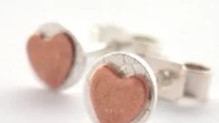 Eco Heart Silver Stud Earrings  Copper and  Silver Earrings