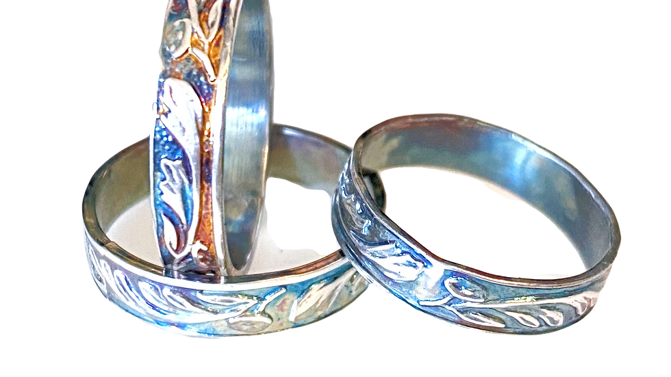 Traditionally Patterned Silver Ring 