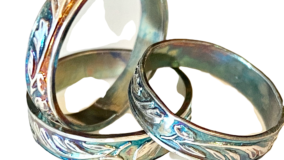 Traditionally Patterned Silver Ring 