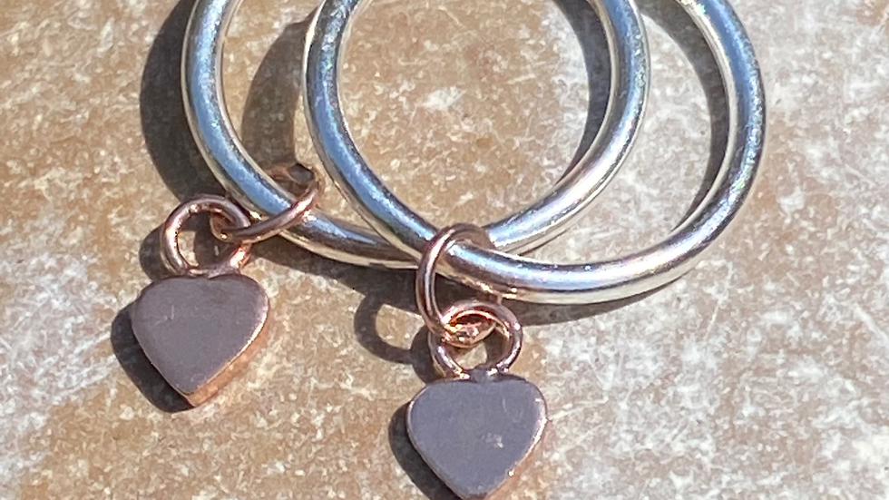 Heart Drop Gold and  Silver Earrings  Size F&W