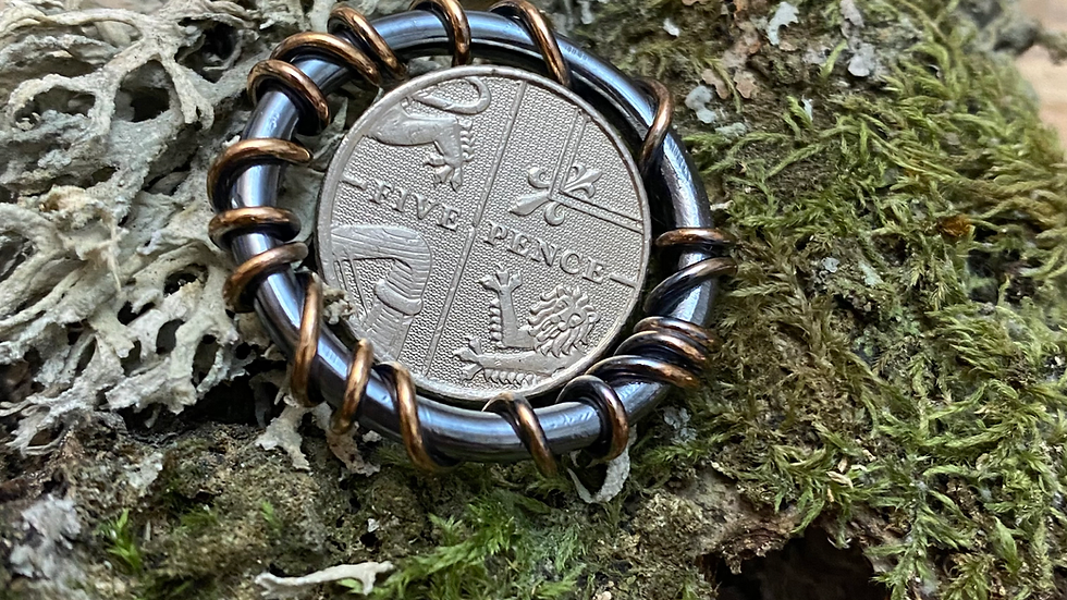 Wrapped Halo Silver Rose Gold Copper Ring  ©size L