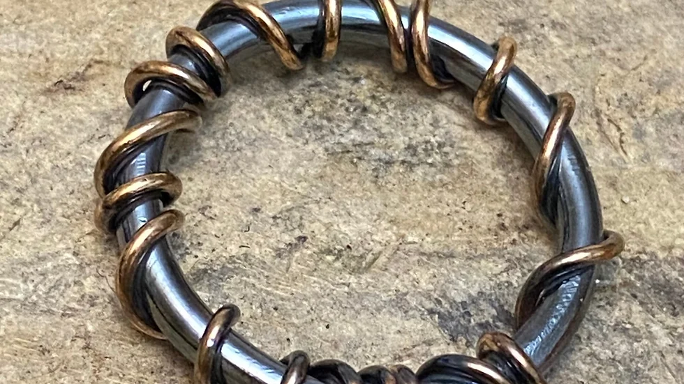 Wrapped Halo Silver Rose Gold Copper Ring  ©size L