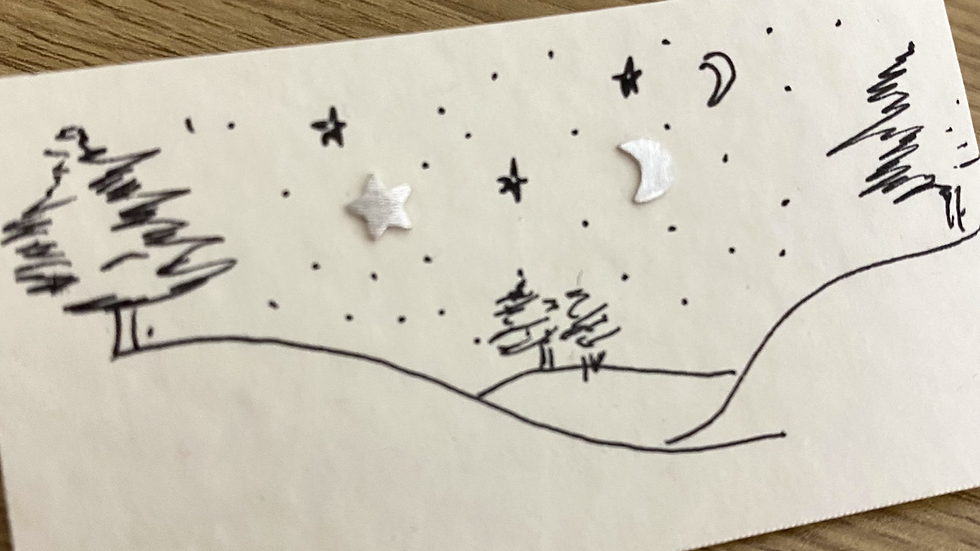 Moon Star Stud Earrings - light