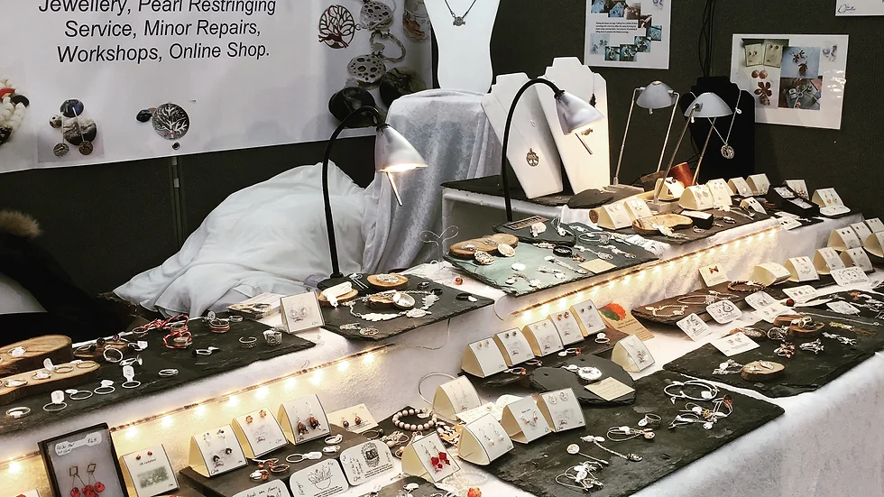 Silver Circle long drop earrings with Gemstones