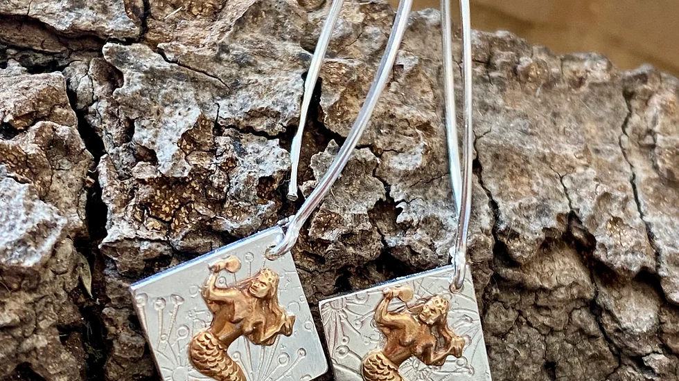 Earrings Mermaid Drop Silver Copper Earrings F&W