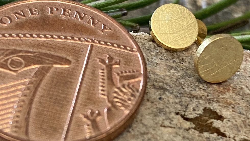 Brushed Gold Stud Earrings  Gold plated Silver Stud  Earrings. W&amp;F