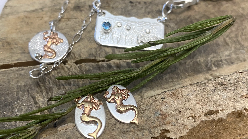 Mermaid Silver Earrings © -  DianeLeeSilver F&W