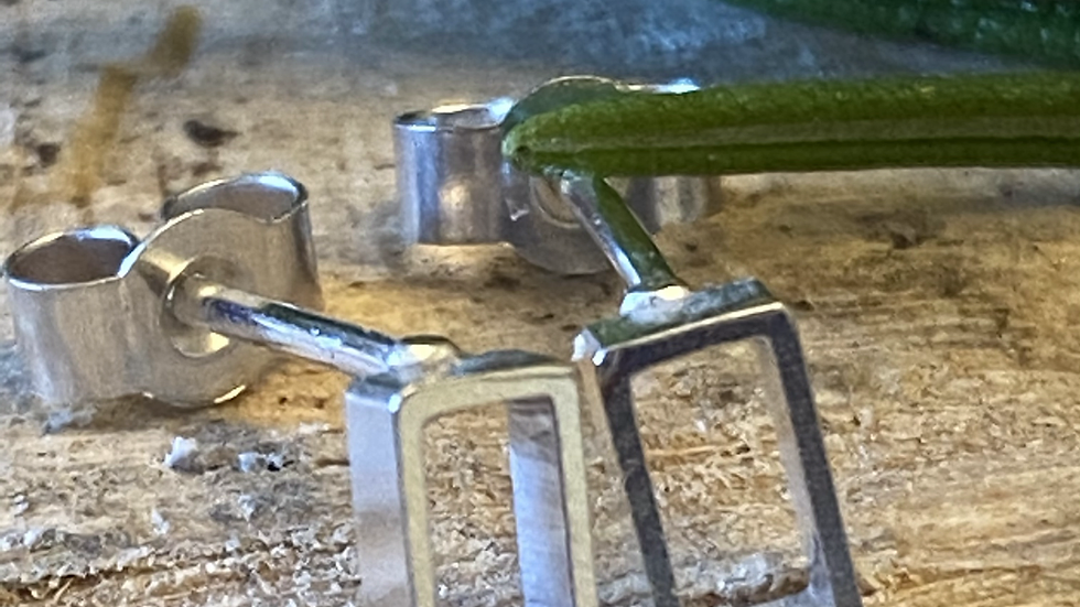 Rectangular Simple Sterling Silver Stud Earrings  £10