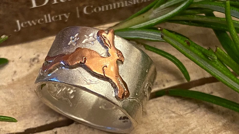 Hare Ring © -Sterling Silver & Copper Size N