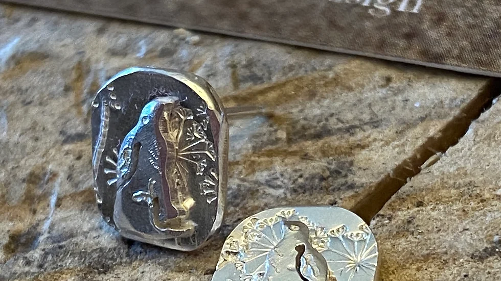 Meadow Hare Silver Stud Earrings Sitting Hare 2W&F