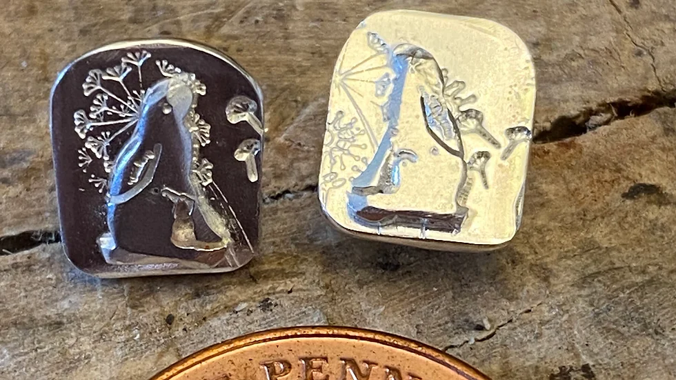 Meadow Hare Silver Stud Earrings Sitting Hare 2W&F