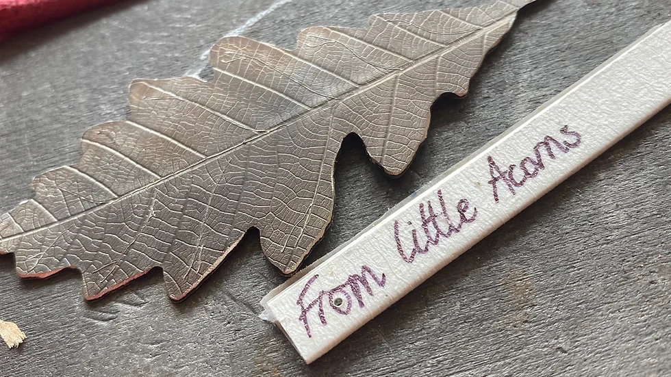 Personalised Silver Oak Leaf Brooch © -By DianeLeeSilver