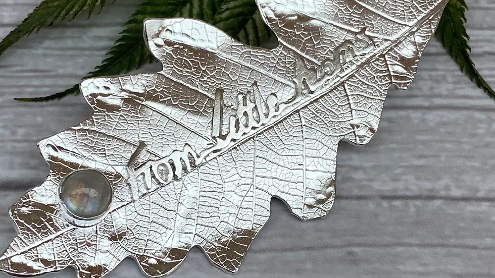 Personalised Silver Oak Leaf Brooch © -By DianeLeeSilver