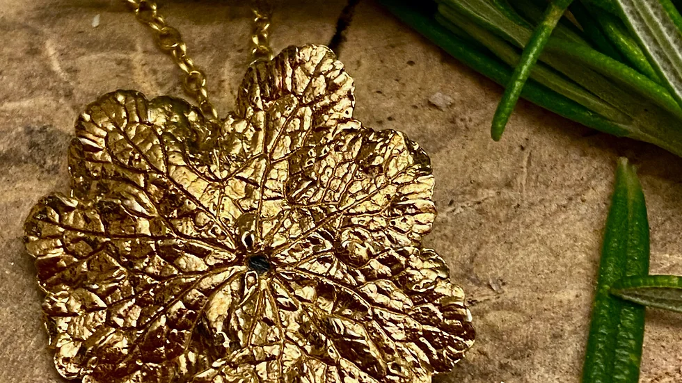 Gold Leaf Pendant Drop Pendant © (W +F)