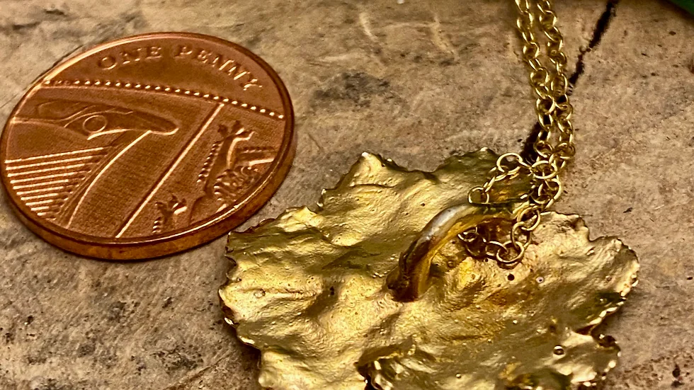 Gold Leaf Pendant Drop Pendant © (W +F)